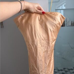 L'Academie Beige Satin Dress